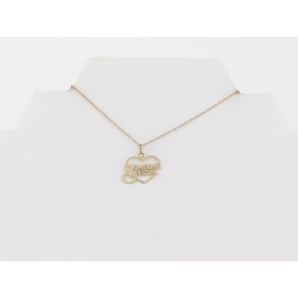 14k Yellow Gold Someone Special Heart Necklace 18" Chain - Picture 6 of 8